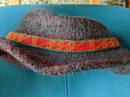 Peruvian pattern pebbleweave hatband
